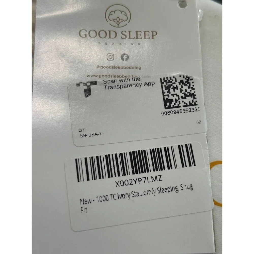 Good Sleep Bedding‎ 1000 TC Ivory Standard Pillowcase Set Snug Fit SB-JSA-7